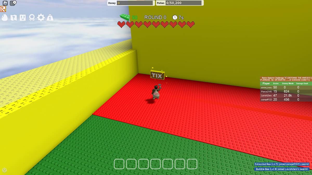 tix ticket located in corner of retro swam challenge minigame