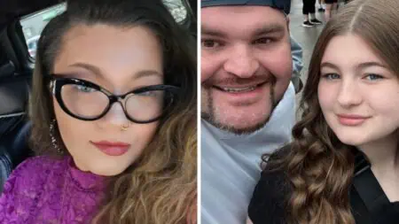 Amber Portwood (left), Gary Shirley and daughter Leah Shirley (right)