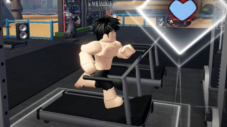 The Most Important Stat to Go From Bony to Buff in Gym League Roblox A player runs on the treadmill in Gym League