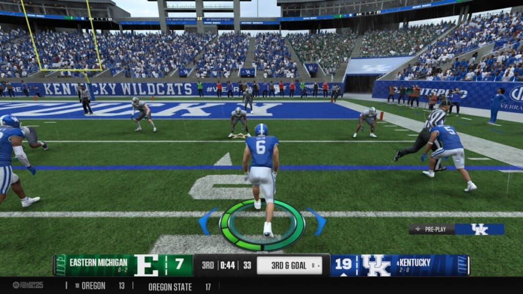 Player near touchdown zone