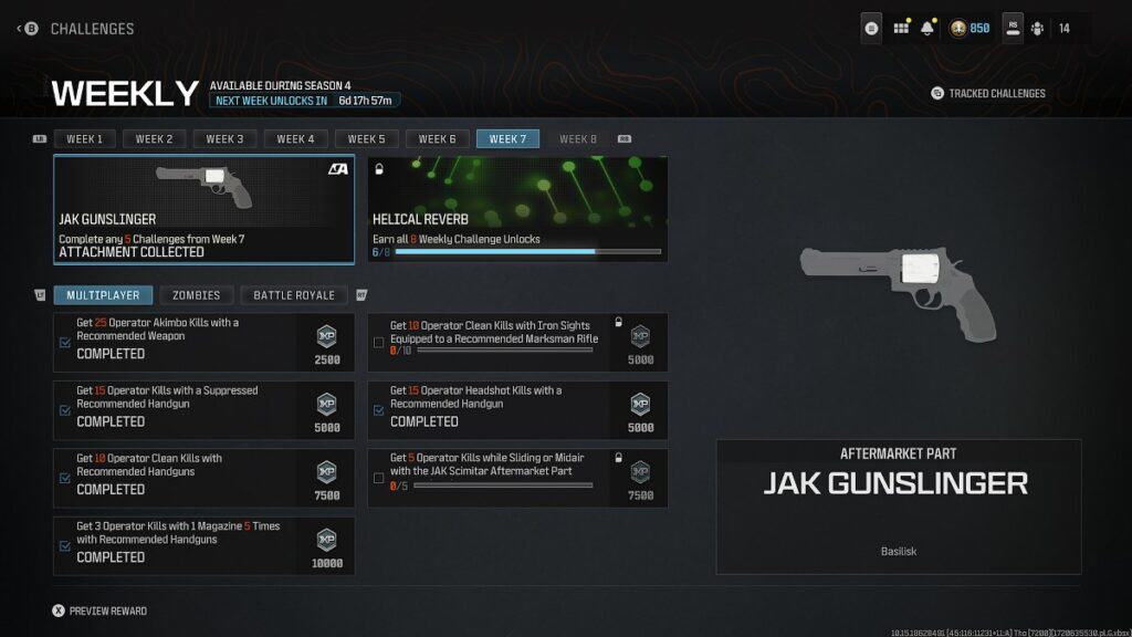 MW3 Season 4 Reloaded Week 7 Challenges