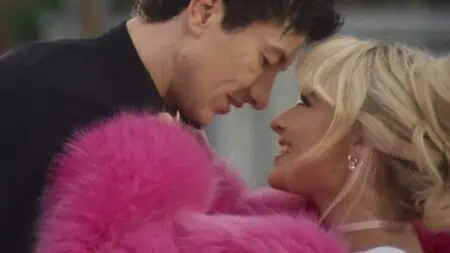 Barry Keoghan and Sabrina Carpenter in the "Please Please Please" music video