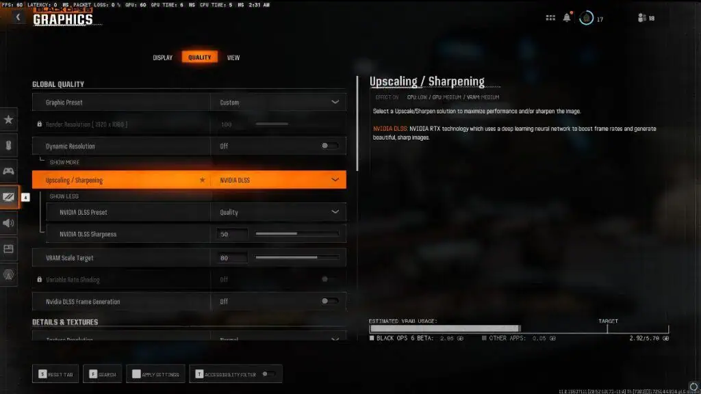 Best Global Quality Setting in Black Ops 6