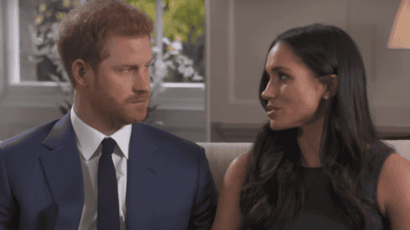 Prince Harry and Meghan Markle with BBC News