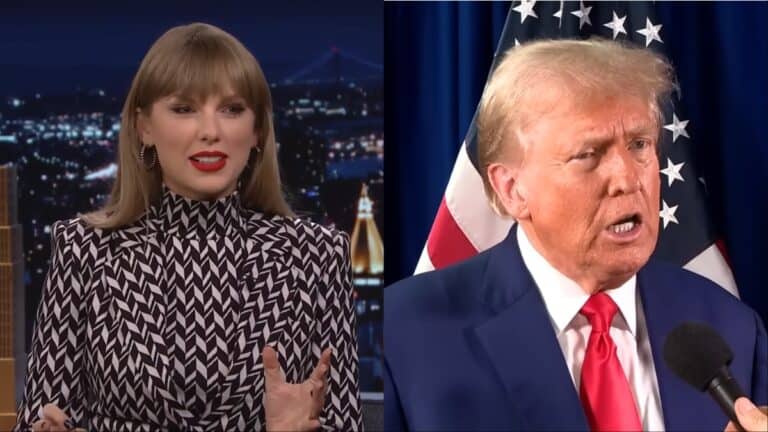 ‘Who Else Wants Taylor Swift to Sue Donald Trump?’: Presidential Candidate Shares AI Images Sparking Backlash Among Swifties Taylor Swift and Donald Trump interviews