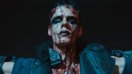 A shot of Bill Skarsgard from The Crow remake