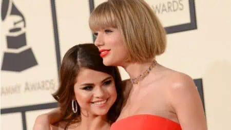 Taylor Swift and Selena Gomez on the red carpet.