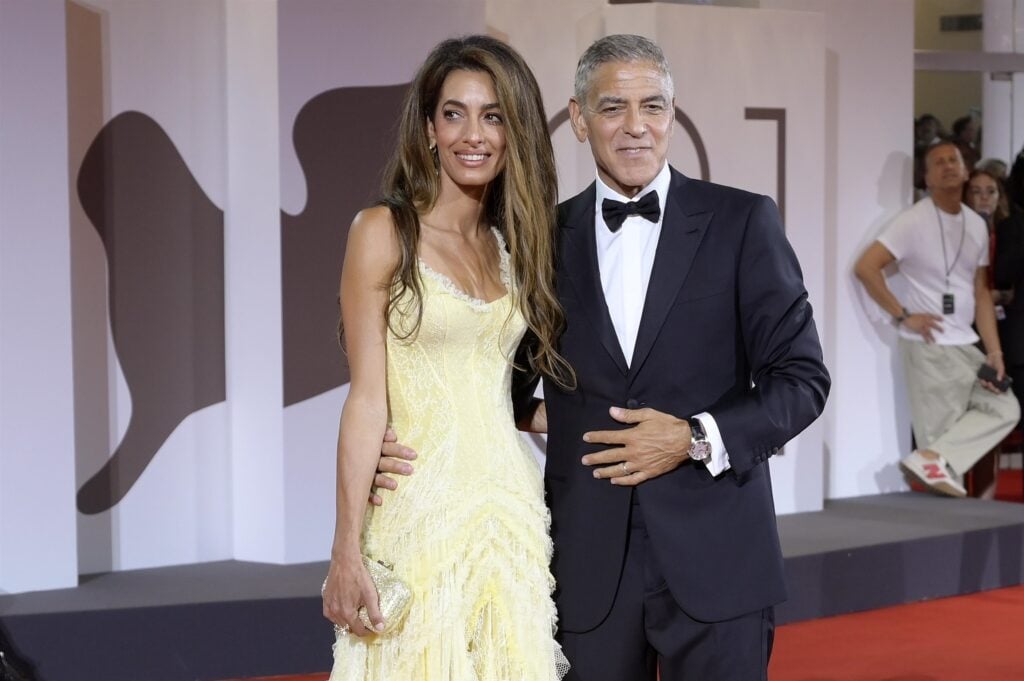 George Clooney and wife Amal Clooney at Wolfs Premiere