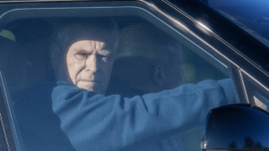 British Royal Prince Andrew seen driving his car out in Windsor