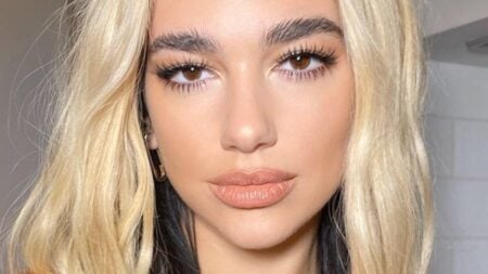 Dua Lipa poses close up