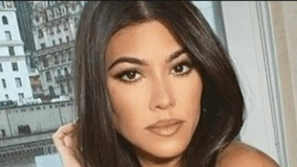 Kourtney Kardashian poses close up