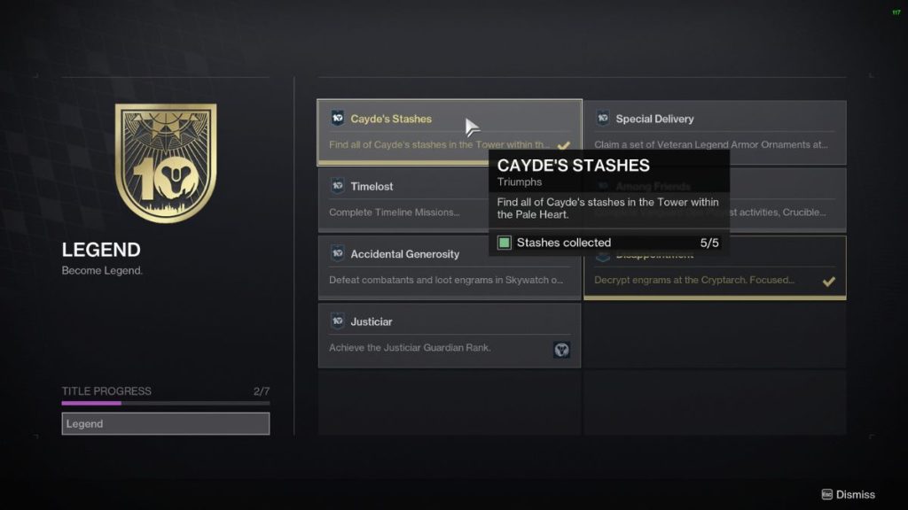 How To Get the Legend Title in Destiny 2