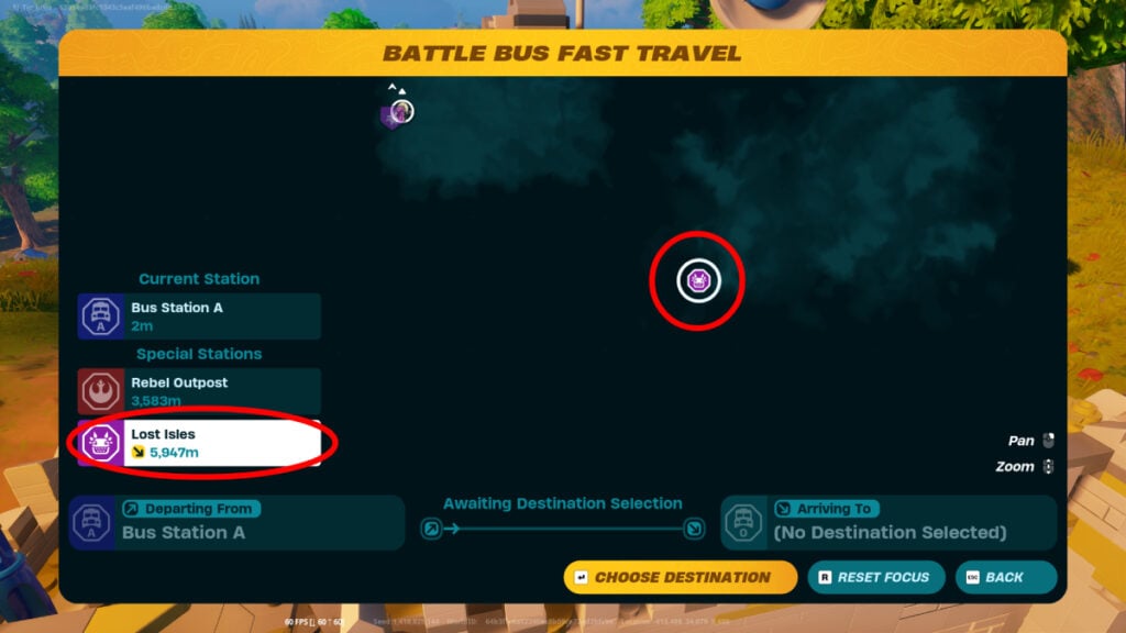 Lego Fortnite Fast Travel Menu