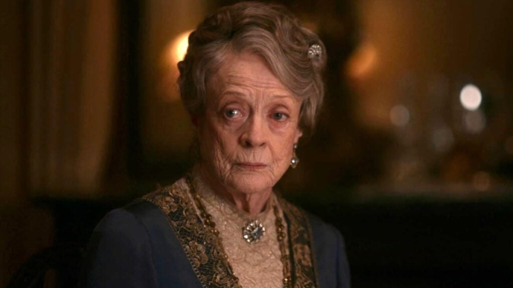 A close-up of Maggie Smith in Downton Abbey