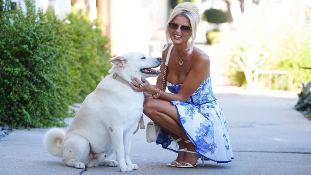 Emma Hernan Looks Unbothered Strolling With Her Dog in Busty Mini Dress and High Heels Despite Affair Rumors