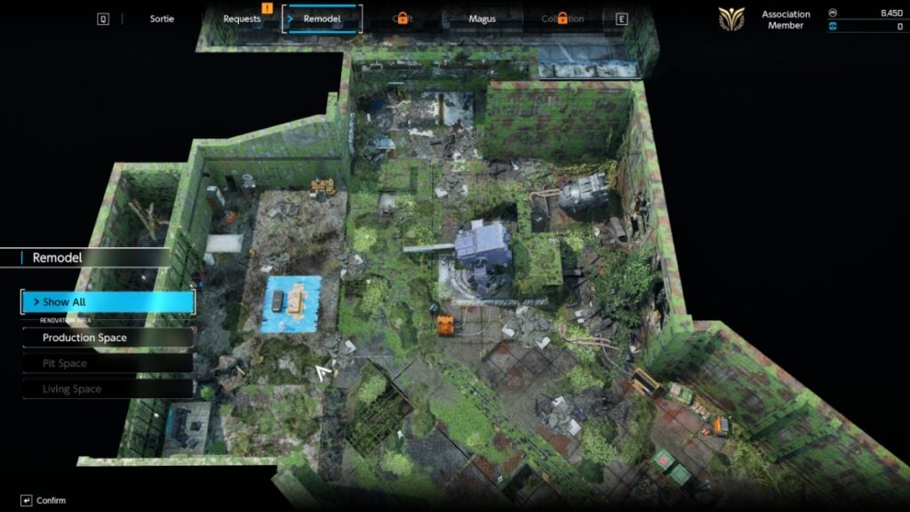 A top-down view of the mission map in Synduality