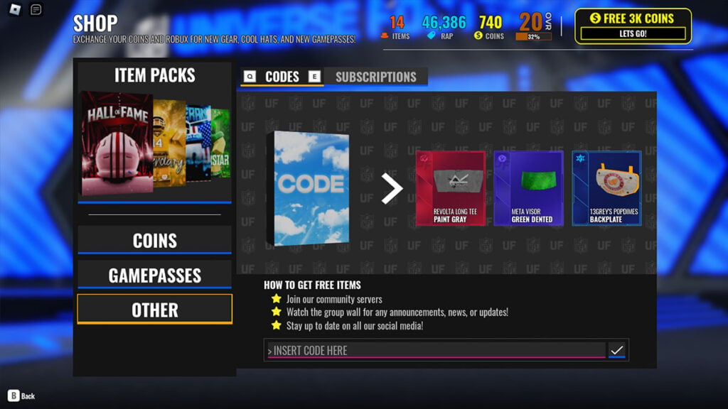 Roblox: NFL Universe Football Codes (September 2024)