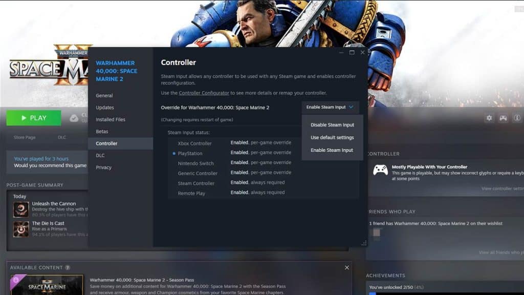 How to Fix Controller Not Working in Space Marine 2 PC