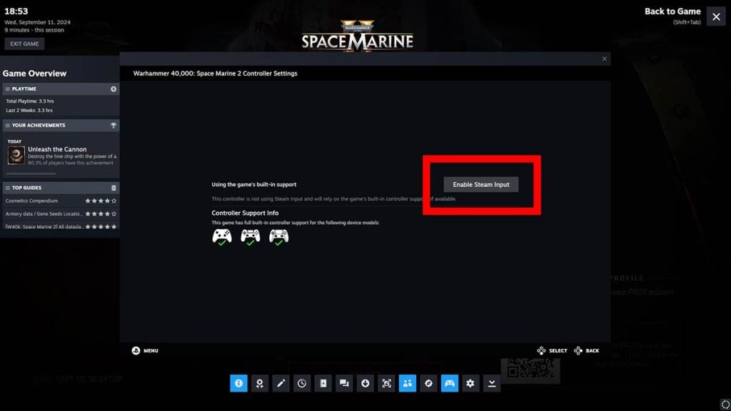 Как исправить неработающий контроллер в Space Marine 2 на ПК