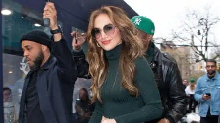 Jennifer Lopez smiles for the camera