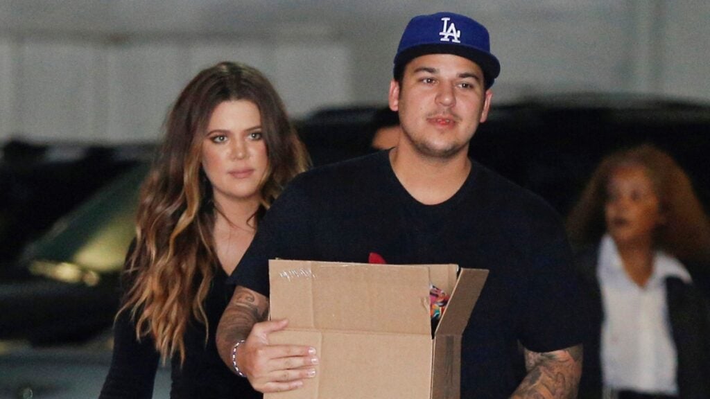 Khloe Kardashian and brother Rob Kardashian in public.