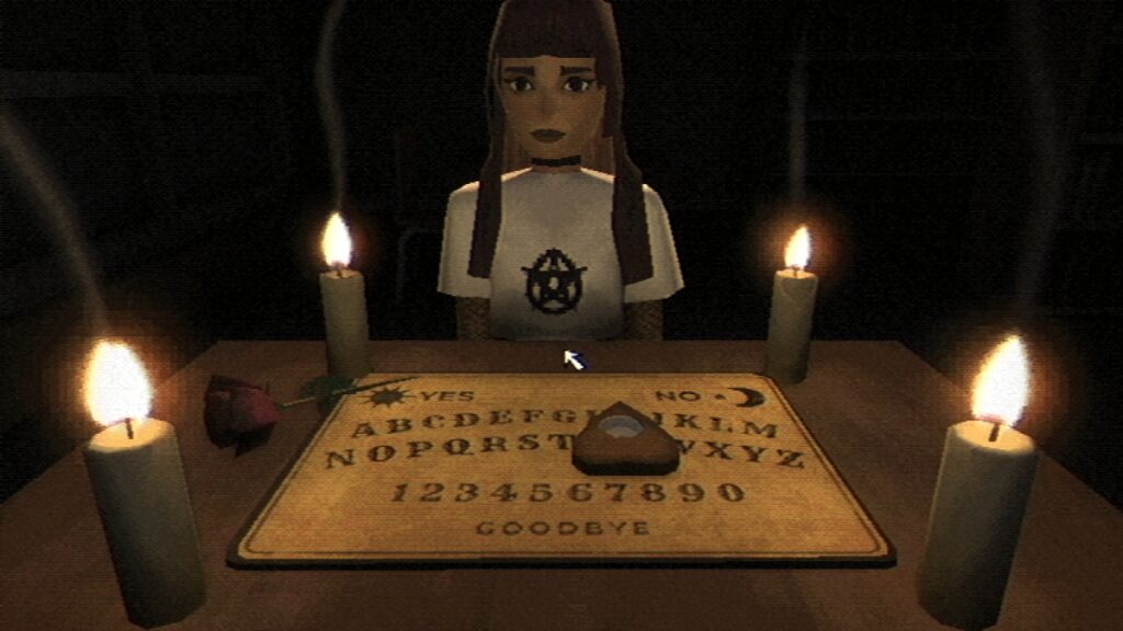 Vivian sits opposite Amy for a candlelit seance