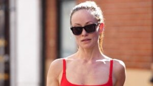 Olivia Wilde Hides 'Embarassing' Groin Sweat Stain Behind Towel While Out in LA