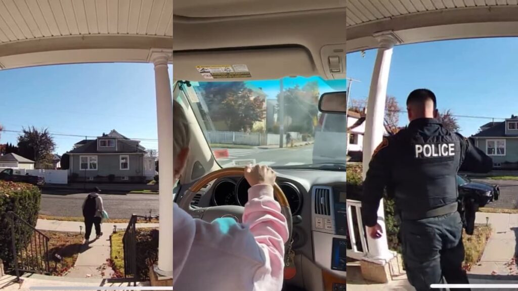 ‘Get a Job, Grandpa!’: College Girls Chase Down Halloween Costume Thief on a Bicycle porch pirate steals Halloween package