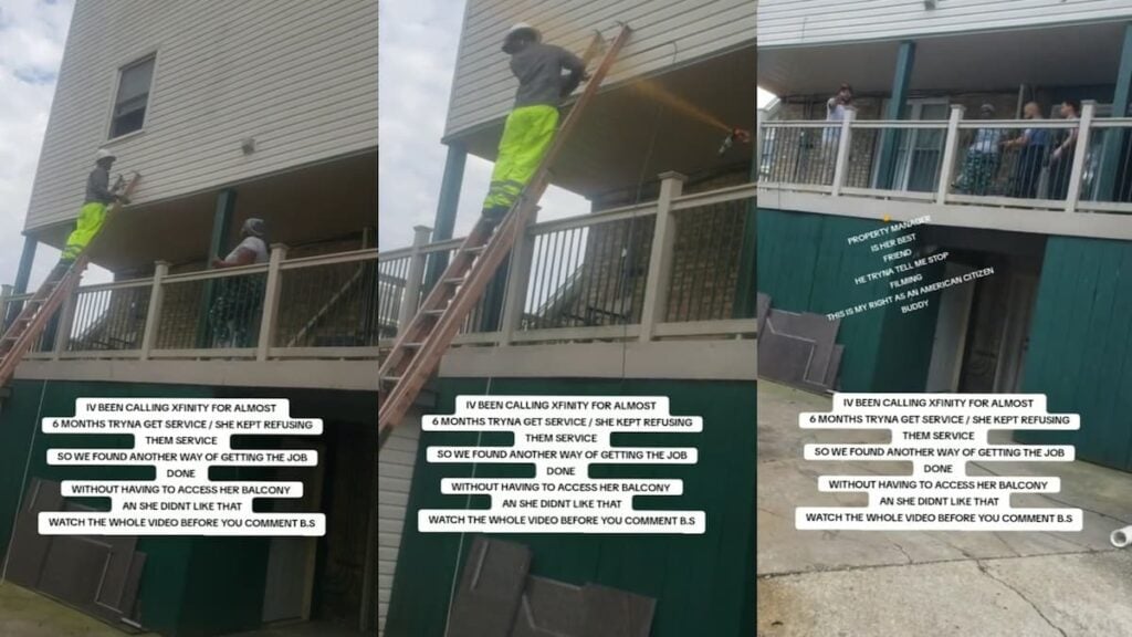 Irate Neighbor Maces Innocent Xfinity Worker in Chaotic Scene: ‘Straight to Eviction, No Passing Go’ xfinity worker maced by angry lady