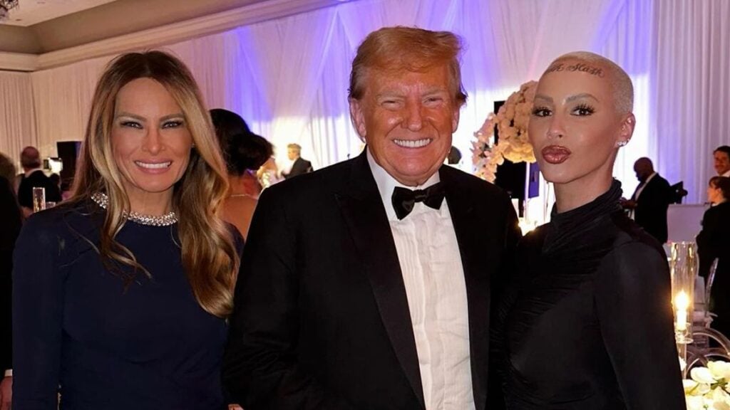 Cash or Crash? Amber Rose Grilled For Waging $15K on Donald Trump’s Win: ‘Betting Her Entire Net Worth’ Amber Rose with Donald Trump and Melania Trump