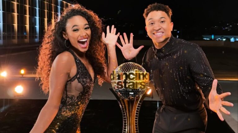 DWTS Fans Crown Chandler and Brandon ‘True Winners’ After ‘Disappointing’ Finale: ‘This Is Absolute Insanity’ Chandler Kinney and her pro Brandon Armstrong pose with the mirror ball trophy.