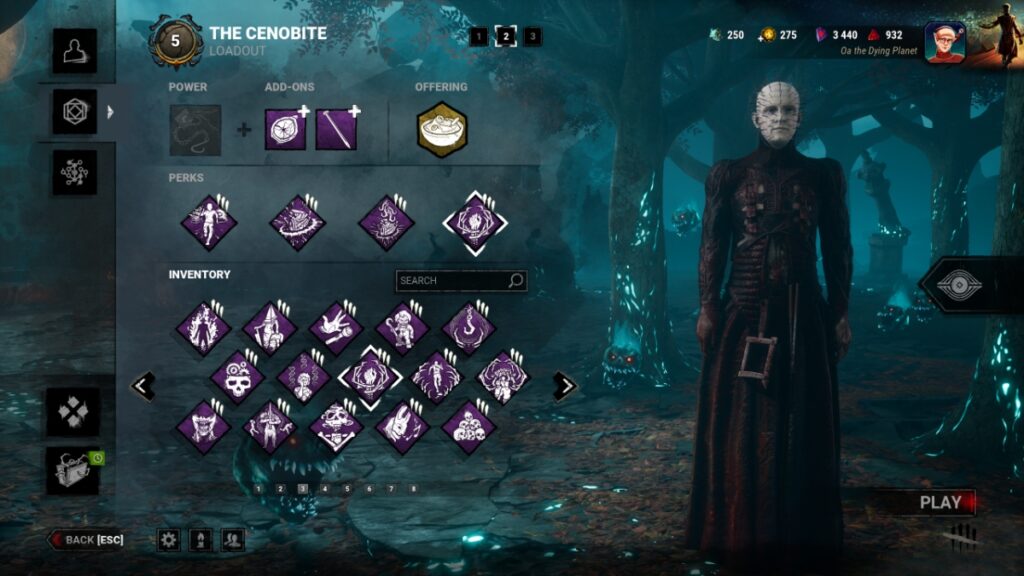 A meta gen regression build for Cenobite in Dead by Daylight