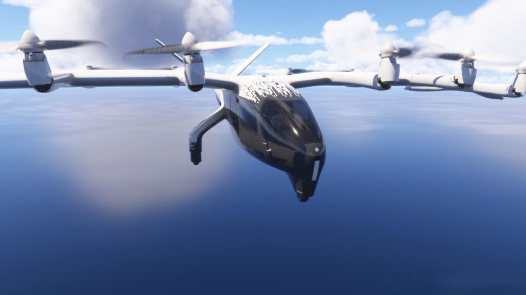 Microsoft Flight Simulator 2024 Review – Engine Failure A close-up of the front of a multi-rotor helicopter in Microsoft Flight Simulator 2024