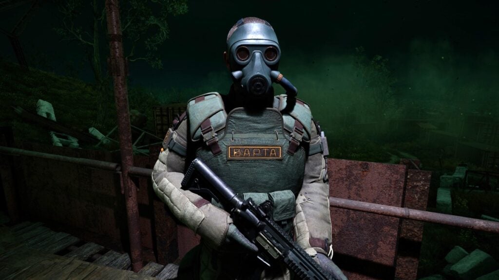 Best Armor Suits to Survive the Wilds in Stalker 2 (& How To Get Them) An armored soldier stands under an outdoor light in Stalker 2