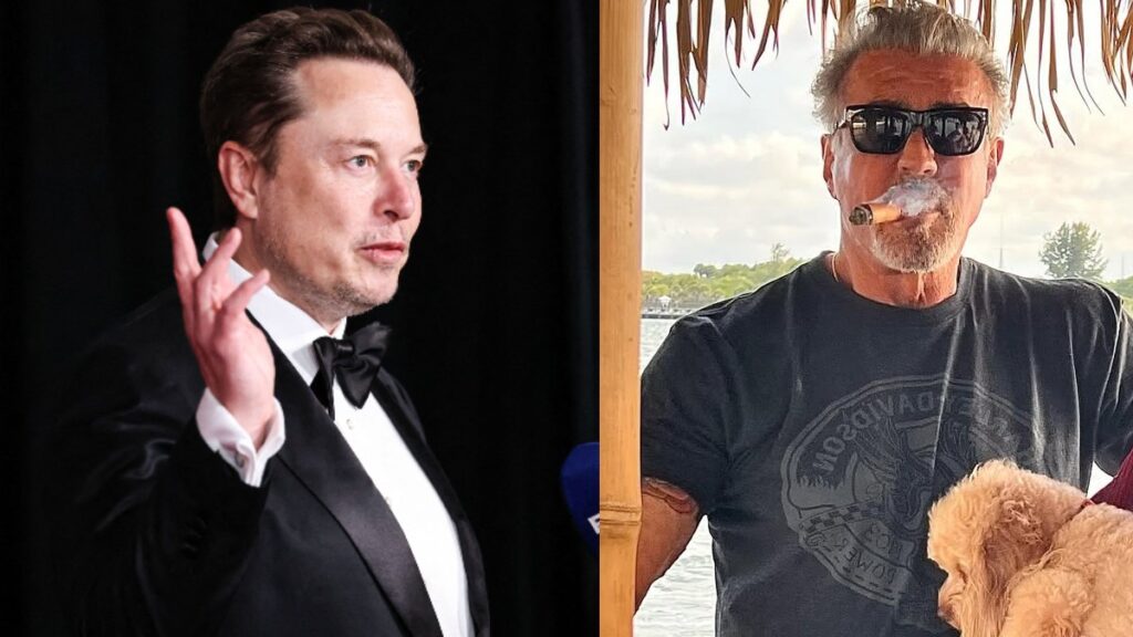 Elon Musk Sells Anti-Woke Ideologies to Stallone in Footage of Trump’s Thanksgiving: ‘I Just Watched Demolition Man Again’ Elon Musk and Sylvester Stallone attend Donal Trump's Thanksgiving dinner.