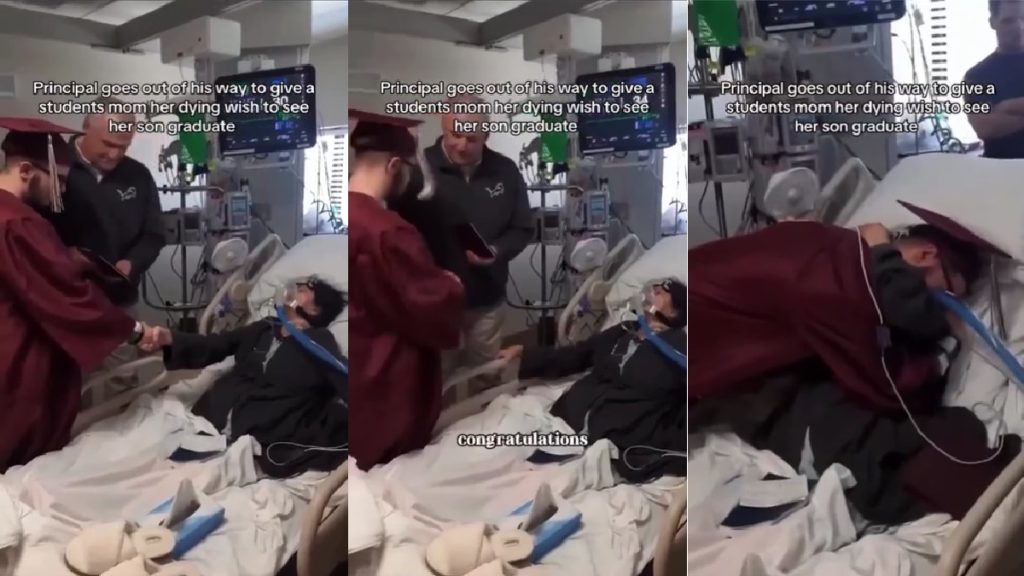 Principal Grants Woman Her Dying Wish To See Her Son Graduate: ‘I’m Not Crying, You’re Crying’ mother's dying wish to see her son graduate fulfiled