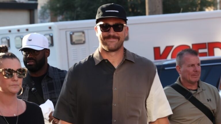 Travis Kelce Has Taylor Swift’s Mom ‘Wrapped Around His Finger’ As His Family Fights For The Singer: ‘Anything To Avoid That Dry Spell’ Travis Kelce smiling at an event.