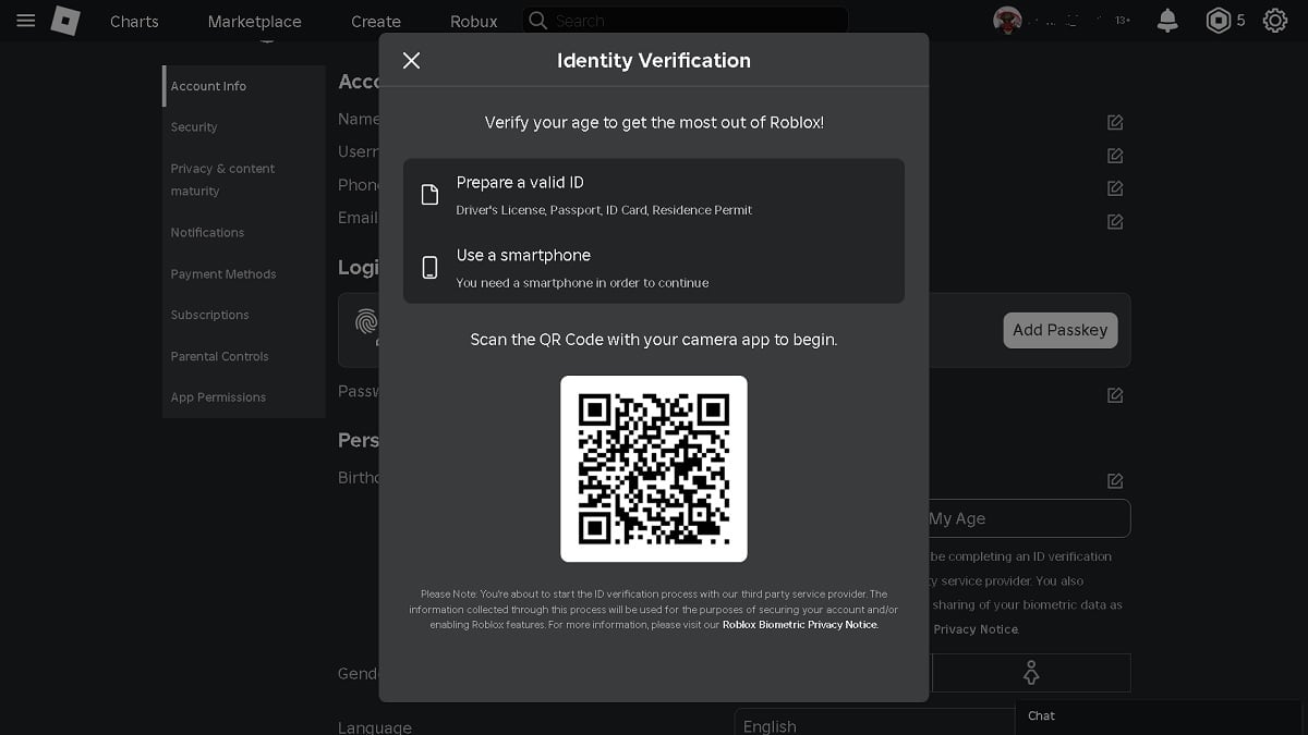 verifying parent account on roblox