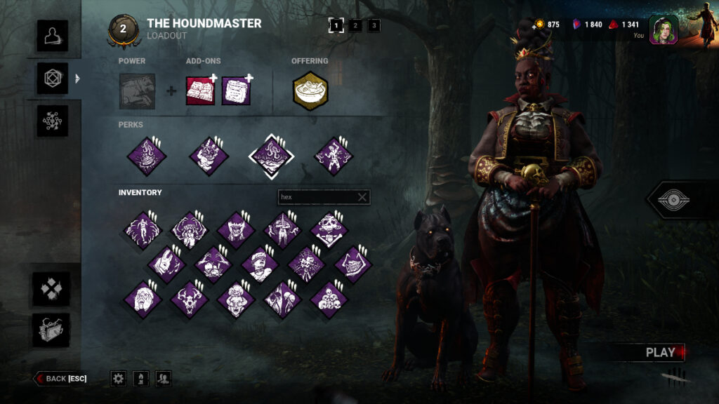 One of the best Houndmaster builds in Dead by Daylight featuring Scourge Hook perks