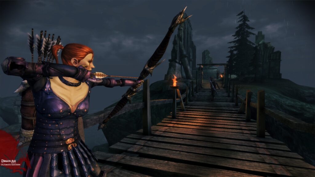 An archer readies a shot in Dragon Age: Origins