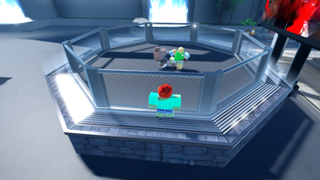 MMA Legends Roblox Codes (December 2024) Two fighters clash in the ring while another fighter looks on in MMA Legends