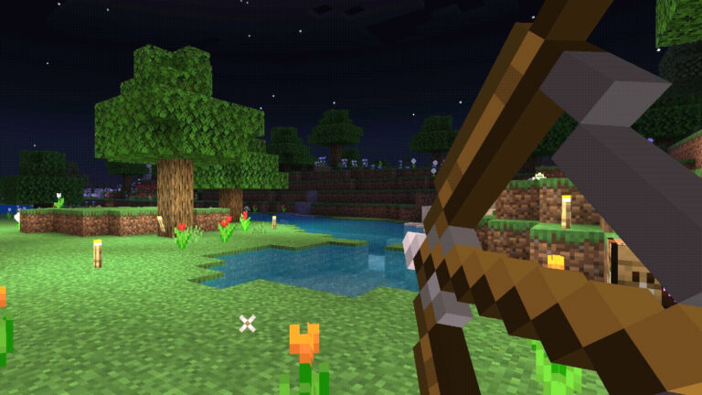 How To Make a Bow and Arrow in Minecraft A drawn bow in Minecraft