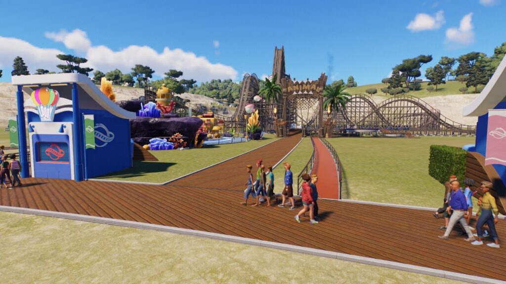 A roller coaster in Planet Coaster 2