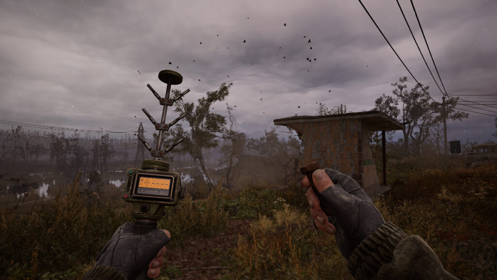 The player uses a detector and bolt to navigate