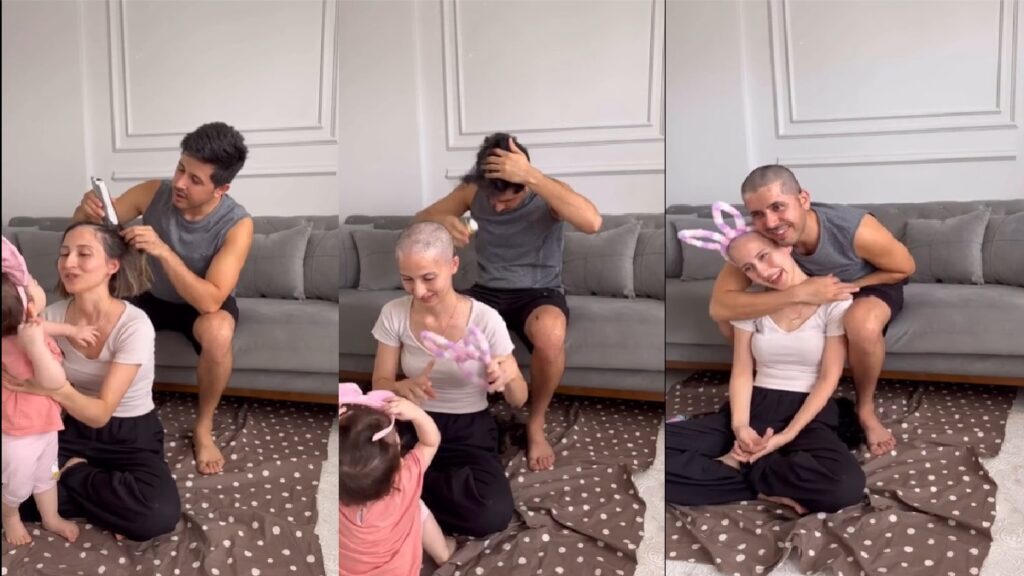 Deeply Moving Moment Couple Shave Their Heads in Front of Young Daughter: ‘Their Bond Shines Through’ couple shave their heads in front of toddler daughter