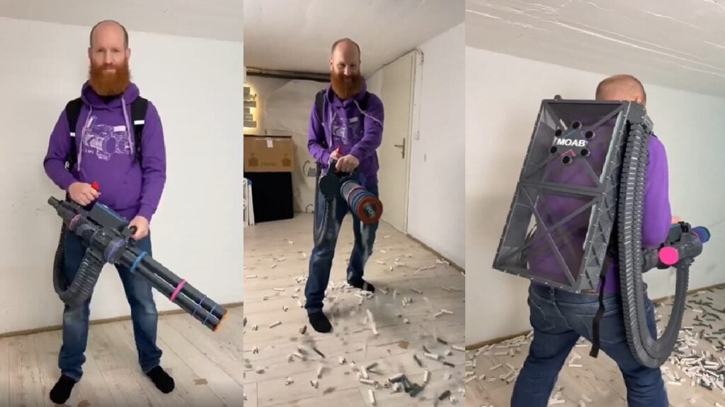 Nerf Minigun Fires a Crazy 3000 Darts per Minute, Yours for $4400 foam dart minigun