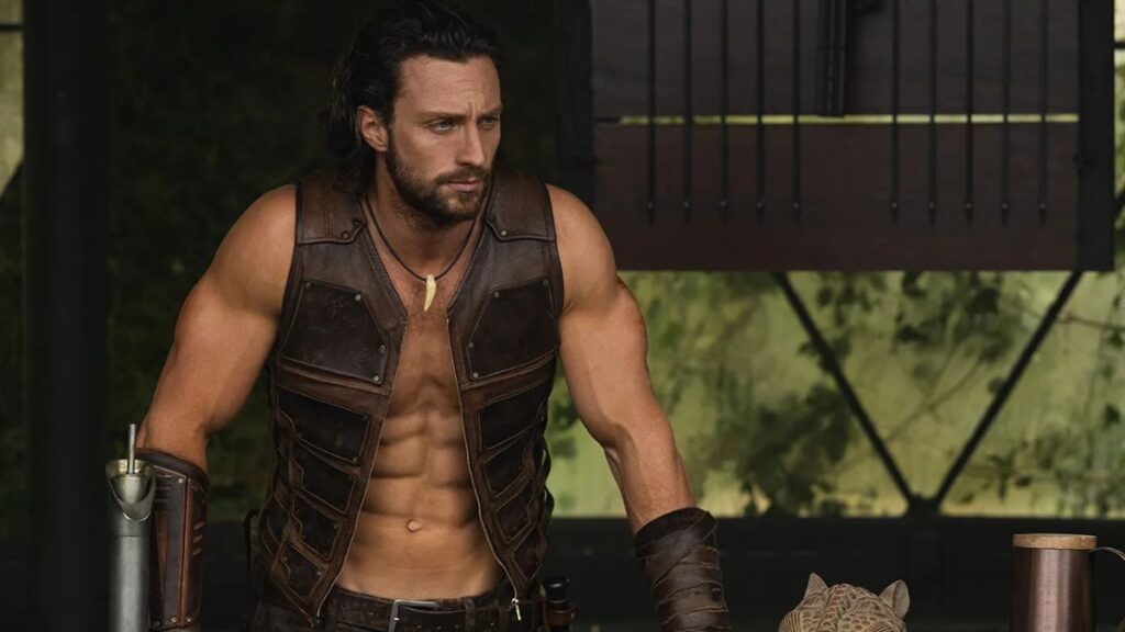 A shot of Aaron Taylor Johnson from Kraven the Hunter