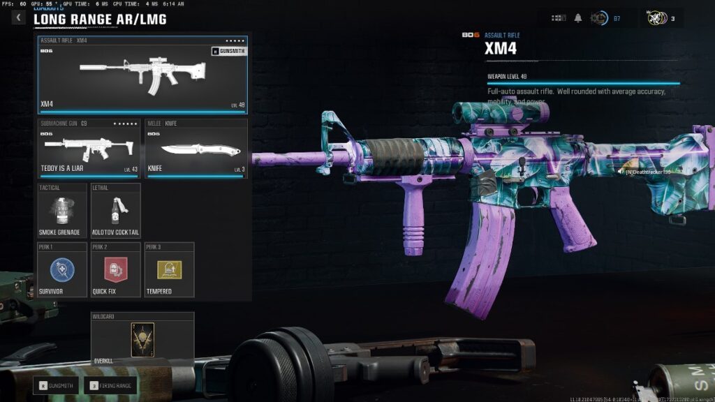 AR/SMG Warzone Class Perks