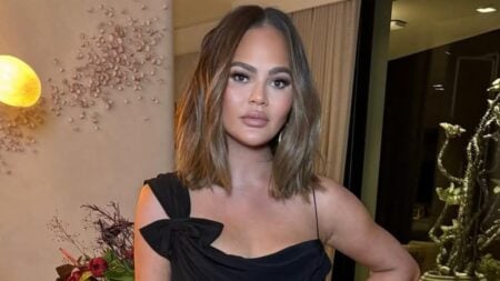Chrissy Teigen Slammed For Last-Minute Closet Showoff Before Fleeing LA Wildfires: ‘Vapid and Shallow!’ Cookbook author and model Chrissy Teigen in a black dress.