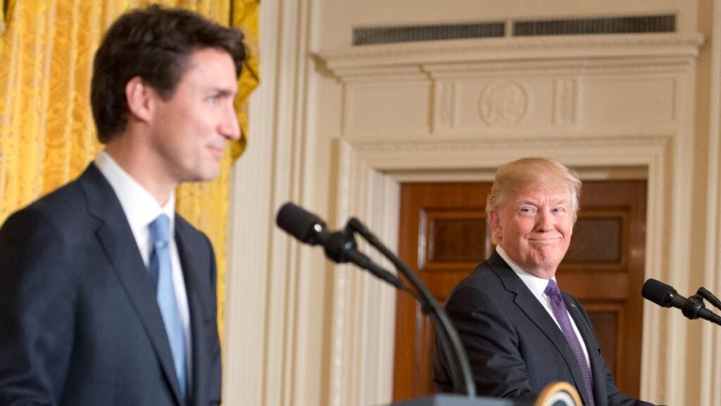 Donald Trump Mocks Prime Minister Justin Trudeau’s Resignation With Demand for Canada To Be ‘The 51st State’ US President Donald Trump and Canadian Prime Minister Justin Trudeau give a joint press conference in the East Room of the White House in Washington, D.C. 13 Feb 2017